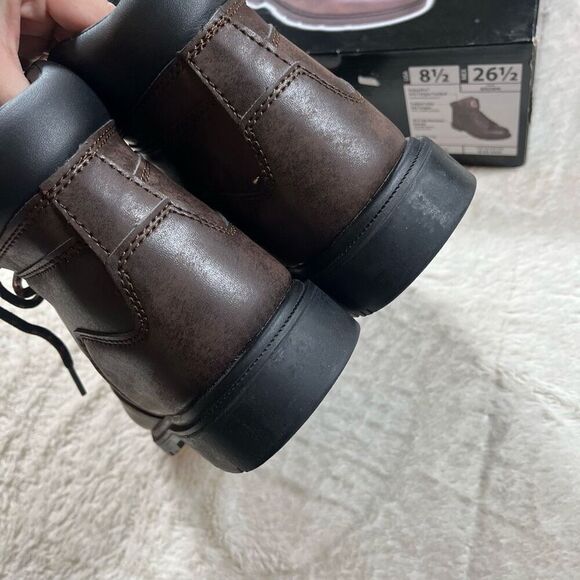 Brahma Mens Steel Toe Brown Lace Up Work Oil Slip Resistant Boots - Picture 5 of 6